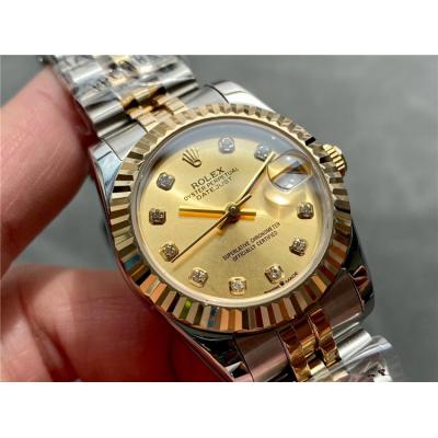 Replica Datejust A21J Automatic Movement Womens Watch Silver Dial Jubilee Bracelet Two Tone Yellow Gold A E329