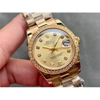 Replica Datejust A21J Automatic Movement Womens Watch Gold Dial  Oyster Bracelet ​Yellow Gold B E330