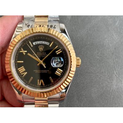 Replica Day-Date A21j Automatic Movement Mens Watch Gold Dial Oyster Bracelet Yellow Gold B E332