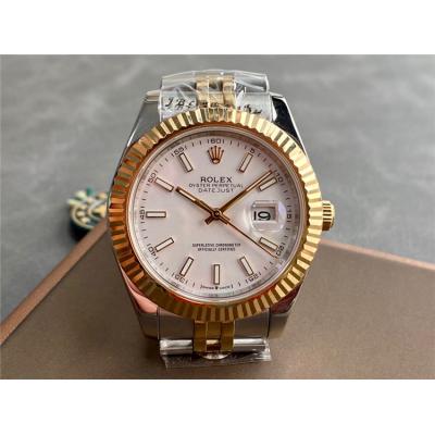 Replica Datejust A21J Automatic Movement Mens Watch Black Dial Jubilee Bracelet Two Tone Yellow Gold A E333