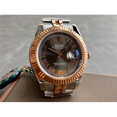 Replica Datejust A21J Automatic Movement Mens Watch Black Dial Jubilee Bracelet Two Tone Yellow Gold A E333