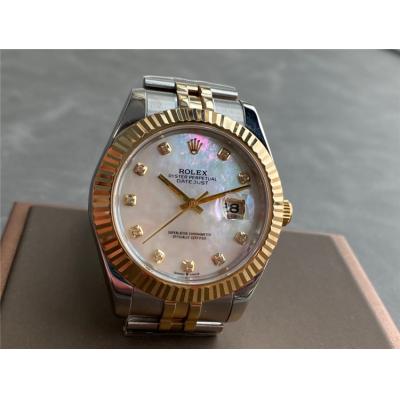 Replica Datejust A21J Automatic Movement Mens Watch Black Dial Jubilee Bracelet Two Tone Yellow Gold A E333