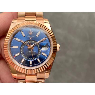 Replica Sky-Dweller 5833 Automatic Movement Mens Watch Blue Dial Oyster Bracelet SS B E334