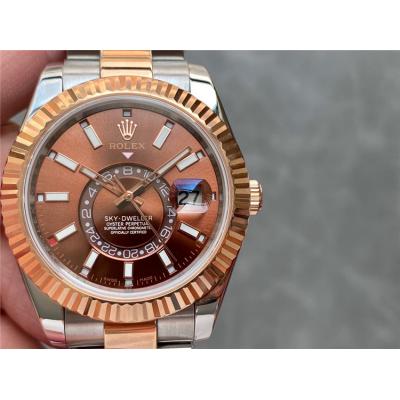 Replica Sky-Dweller 5833 Automatic Movement Mens Watch Blue Dial Oyster Bracelet Two Tone Yellow Gold C E334