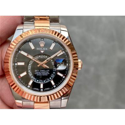 Replica Sky-Dweller 5833 Automatic Movement Mens Watch Blue Dial Oyster Bracelet Two Tone Yellow Gold C E334