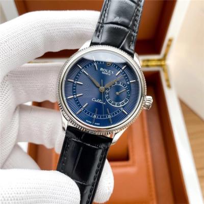 Replica Cellini A21J Automatic Movement Mens Watch Blue Dial Leather Strap E370