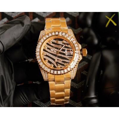 Replica Datejust A21J Automatic Movement Mens Watch Full Diamonds Dial Oyster Bracelet Yellow Gold E373