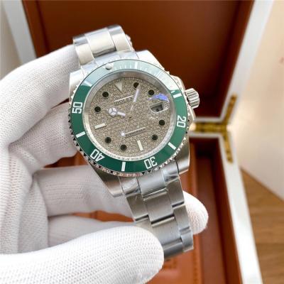 Replica Submariner A21J Automatic Movement Mens Watch Full Diamonds Dial Oyster Bracelet SS E378