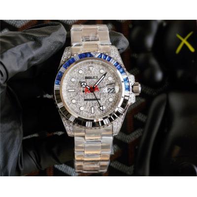 Replica GMT-Master II A21 Automatic Mens Watch Full Diamonds Dial Oyster Bracelet SS B E380