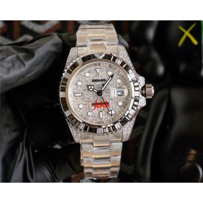 Replica GMT-Master II A21 Automatic Mens Watch Full Diamonds Dial Oyster Bracelet SS B E380