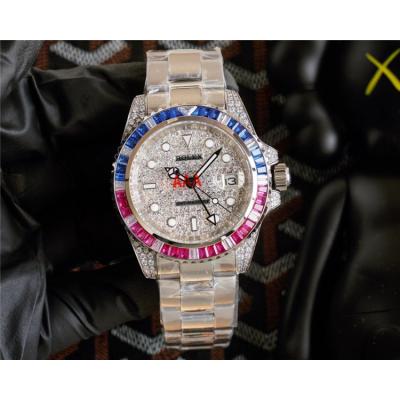 Replica GMT-Master II A21 Automatic Mens Watch Full Diamonds Dial Oyster Bracelet SS B E380