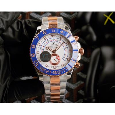 Replica Yacht-Master A21j Automatic Mens Watch White Dial Oyster Bracelet Two Tone Rose Gold E399