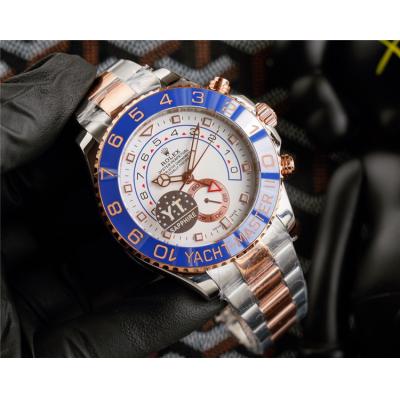 Replica Yacht-Master A21j Automatic Mens Watch White Dial Oyster Bracelet Two Tone Rose Gold E399