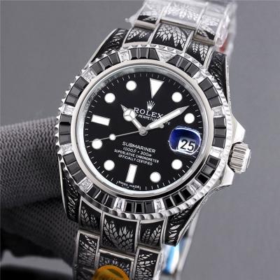 Replica Submariner A21J Automatic Movement Mens Watch Green Dial Vintage Engraving SS E403