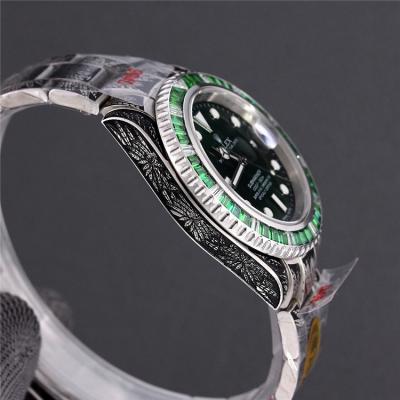 Replica Submariner A21J Automatic Movement Mens Watch Green Dial Vintage Engraving SS E403