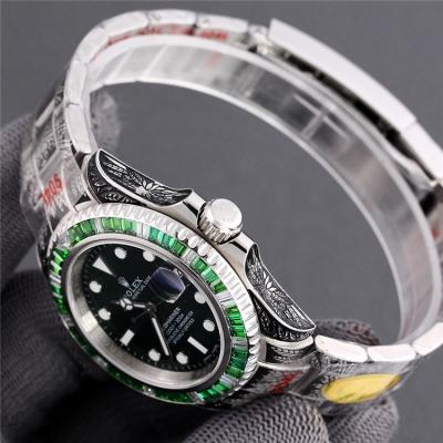 Replica Submariner A21J Automatic Movement Mens Watch Green Dial Vintage Engraving SS E403