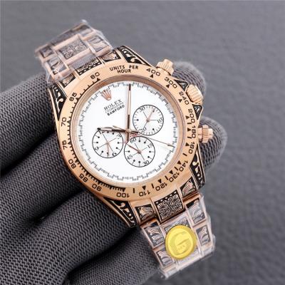 Replica Cosmograph Daytona A21J Automatic Mens Watch White Dial Vintage Engraving Bracelet A E404