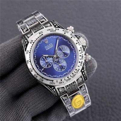 Replica Cosmograph Daytona A21J Automatic Mens Watch Blue Dial Vintage Engraving Bracelet B E404