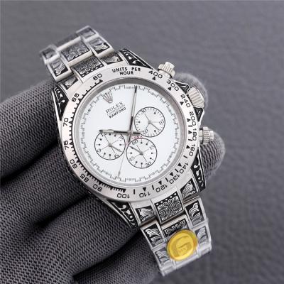 Replica Cosmograph Daytona A21J Automatic Mens Watch Blue Dial Vintage Engraving Bracelet B E404