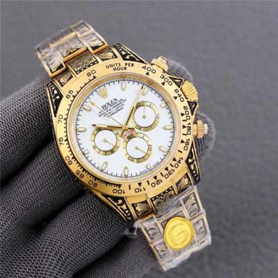 Replica Cosmograph Daytona A21J Automatic Mens Watch Blue Dial Vintage Engraving Bracelet B E404