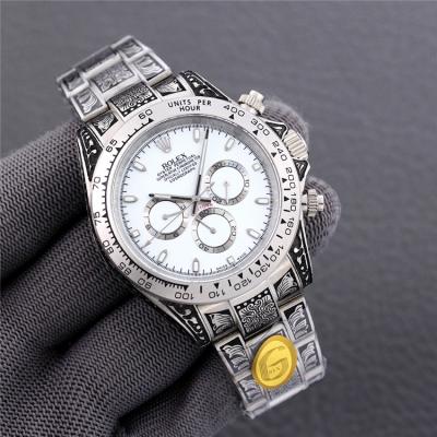 Replica Cosmograph Daytona A21J Automatic Mens Watch Black Dial Vintage Engraving Bracelet C E404