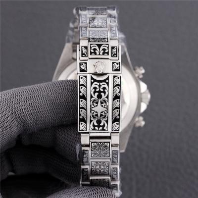 Replica Cosmograph Daytona A21J Automatic Mens Watch Black Dial Vintage Engraving Bracelet C E404