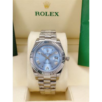 Replica Day-Date A2813 Automatic Movement Mens Watch Ice Blue Dial Oyster Bracelet SS E409