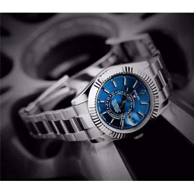 Replica Sky-Dweller A21J Automatic Movement Mens Watch Blue Dial Oyster Bracelet SS G02