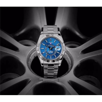 Replica Sky-Dweller A21J Automatic Movement Mens Watch Blue Dial Oyster Bracelet SS G02