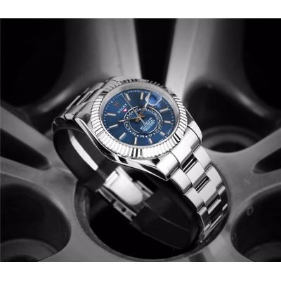 Replica Sky-Dweller A21J Automatic Movement Mens Watch Blue Dial Oyster Bracelet SS G02