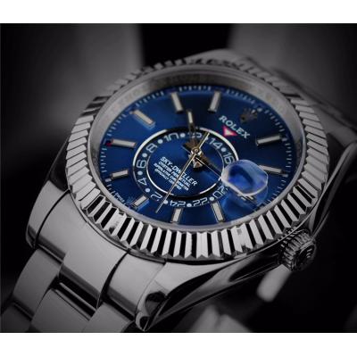 Replica Sky-Dweller A21J Automatic Movement Mens Watch Blue Dial Oyster Bracelet SS G02