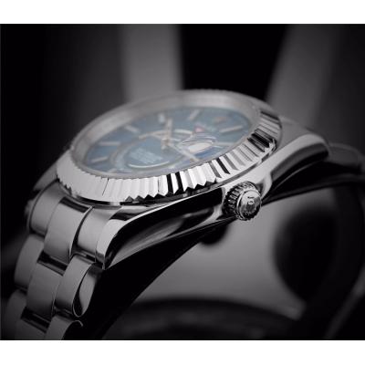 Replica Sky-Dweller A21J Automatic Movement Mens Watch Blue Dial Oyster Bracelet SS G02