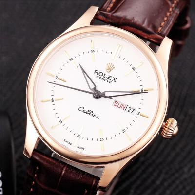 Replica Cellini Japan Miyota 8215 Automatic Movement  Mens Watch White Dial Leather Strap B228