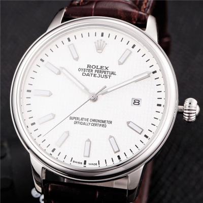 Replica Datejust Japan Miyota 8215 Automatic Movement  Mens Watch White Dial Leather Strap B231