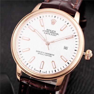 Replica Datejust Japan Miyota 8215 Automatic Movement  Mens Watch White Dial Leather Strap B231