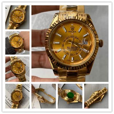 Replica Sky-Dweller A2813 Automatic Movement Mens Watch Gold Dial Oyster Bracelet Yellow Gold B246