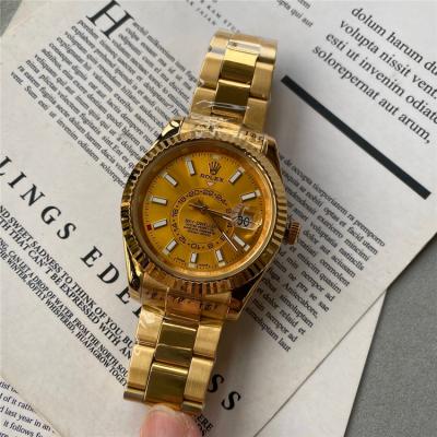 Replica Sky-Dweller A2813 Automatic Movement Mens Watch Gold Dial Oyster Bracelet Yellow Gold B246