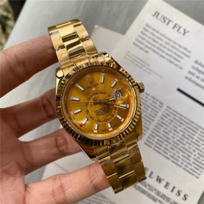 Replica Sky-Dweller A2813 Automatic Movement Mens Watch Gold Dial Oyster Bracelet Yellow Gold B246