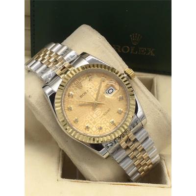 Replica Day-Date A2813 Automatic Movement Mens Watch White Dial Two Tone Yellow Gold B B253