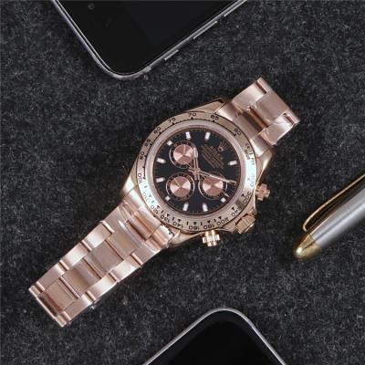 Replica Cosmograph Daytona A21J Automatic Mens Watch Black Dial Oyster Bracelet Rose Gold B B254