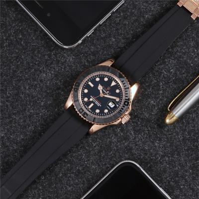 Replica Yacht-Master A21j Automatic Movement Mens Watch Black Dial Rubber Strap B255