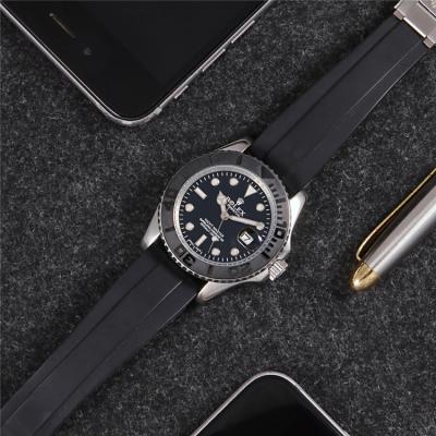 Replica Yacht-Master A21j Automatic Movement Mens Watch Black Dial Rubber Strap B255