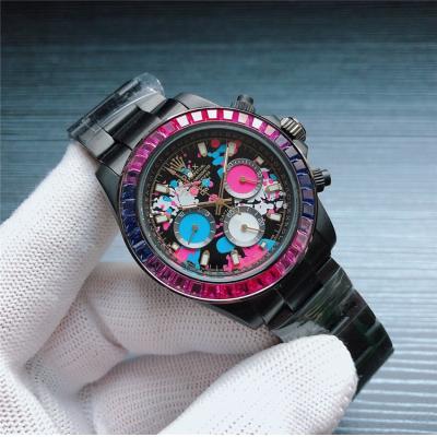 Replica Cosmograph Daytona A21J Automatic Mens Watch Graffiti Dial PVD Steel B260