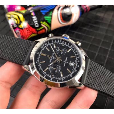 Replica Premier Japan Quartz Chronograph Mens Watch Blue Dial Rubber Strap C08