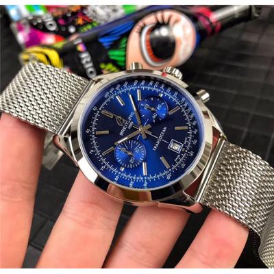 Replica Premier Japan Quartz Chronograph Mens Watch Blue Dial Rubber Strap C08