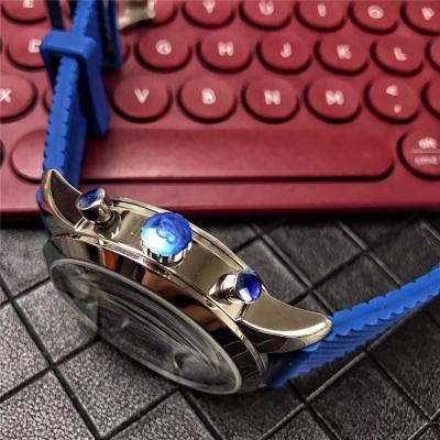 Replica Premier Japan Quartz Chronograph Mens Watch Blue Dial Rubber Strap C08