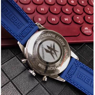 Replica Premier Japan Quartz Chronograph Mens Watch Blue Dial Rubber Strap C08