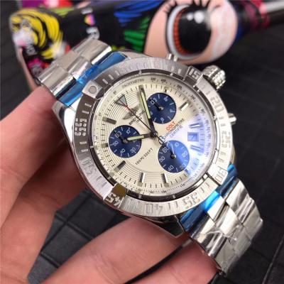 Replica Chronomat Japan Quartz Chronograph  Mens Watch White Dial Oyster Bracelet SS C09