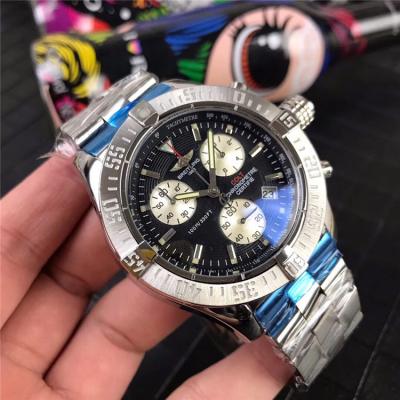 Replica Chronomat Japan Quartz Chronograph  Mens Watch White Dial Oyster Bracelet SS C09