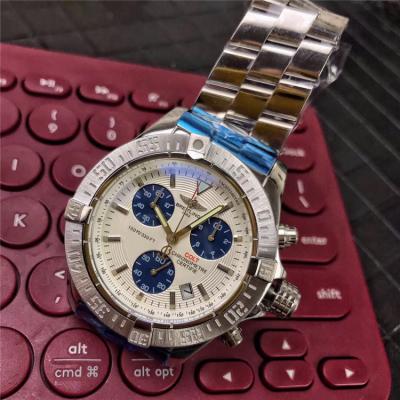 Replica Chronomat Japan Quartz Chronograph  Mens Watch White Dial Oyster Bracelet SS C09